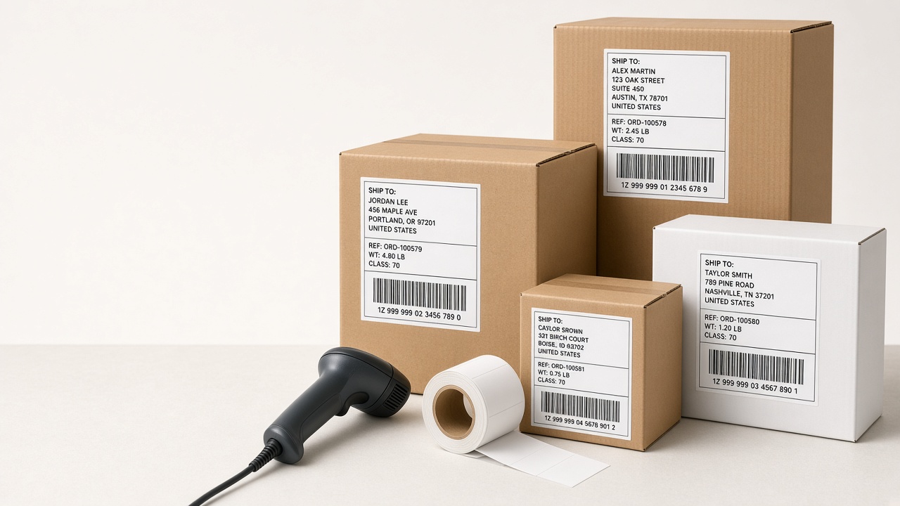 E-ticaret kargo kolileri üzerinde EtiketMarket etiketleri